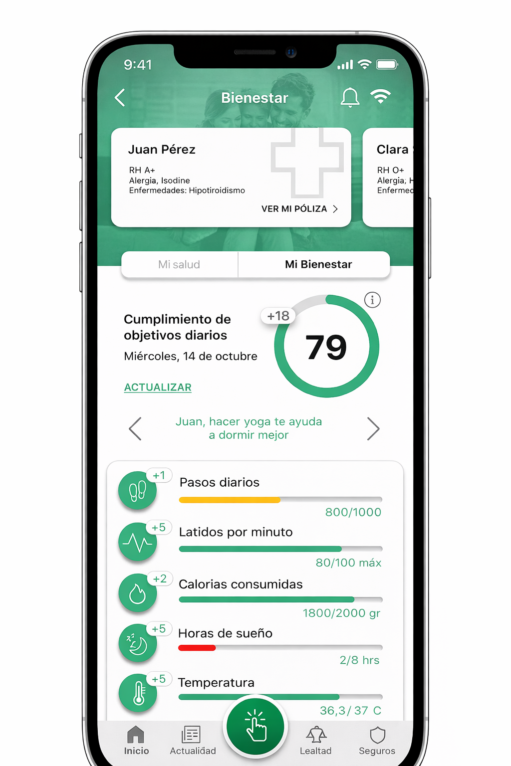 Bolívar Conmigo gamification and loyalty screen