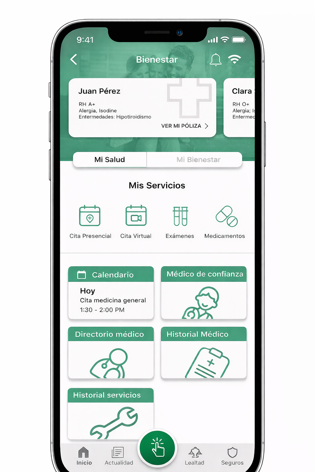 Bolívar Conmigo modular UI screen