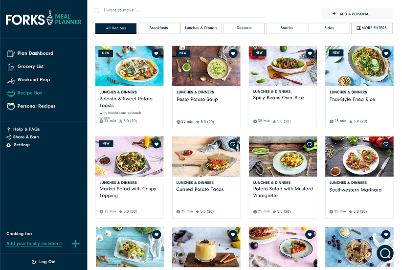 FOK Meal Planner research dashboard